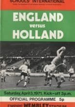 England Schoolboys v Holland Schoolboys 03-Apr-1971