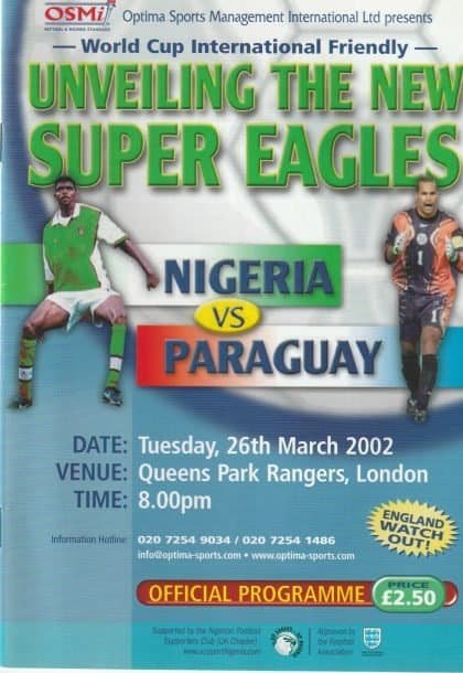 Nigeria v Paraguay  26-Mar-2002