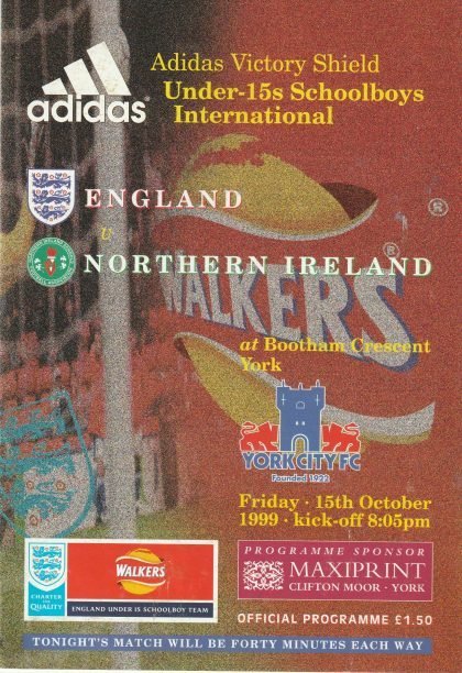 England u15 v Northern Ireland u15 15-Oct-1999