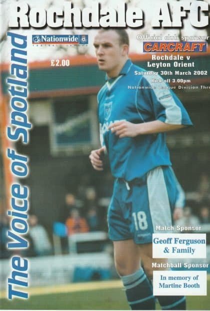 Rochdale v Leyton Orient 30-Mar-2002