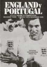 England u23 v Portugal u23 18-Nov-1975