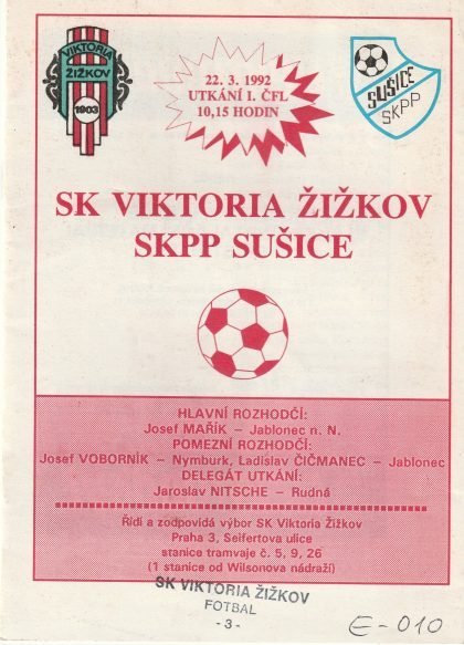 Viktoria Žižkov v SKPP Sušice 22-Mar-1992