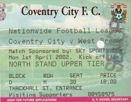 Coventry City v West Bromwich Albion 01-Apr-2002