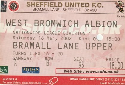 Sheffield United v West Bromwich Albion 16-Mar-2002