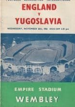 England v Yugoslavia  28-Nov-1956