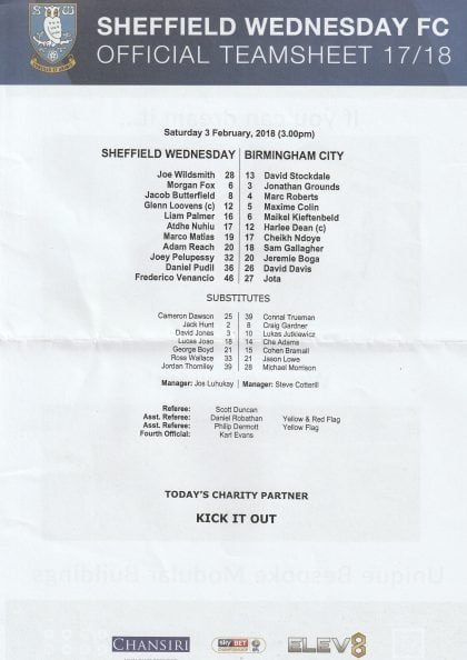 Sheffield Wednesday v Birmingham City  03-Feb-2018