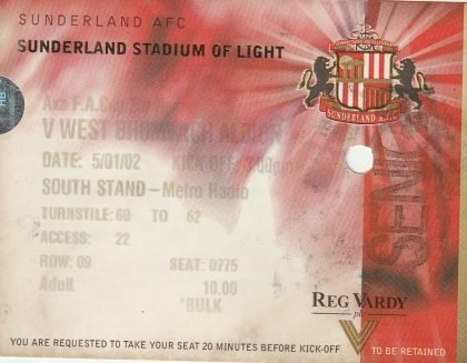 Sunderland v West Bromwich Albion  05-Jan-2002
