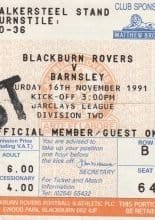 Blackburn Rovers v Barnsley 16-Nov-1991