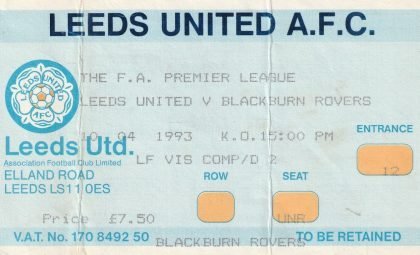 Leeds United v Blackburn Rovers 10-Apr-1993