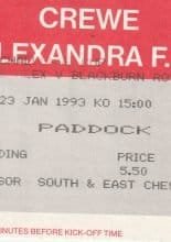 Crewe Alexandra v Blackburn Rovers 23-Jan-1993