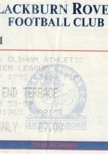Blackburn Rovers v Oldham Athletic 26-Sep-1992
