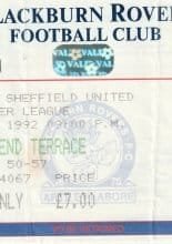 Blackburn Rovers v Sheffield United  19-Dec-1992