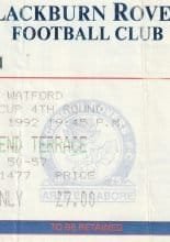 Blackburn Rovers v Watford  02-Dec-1992