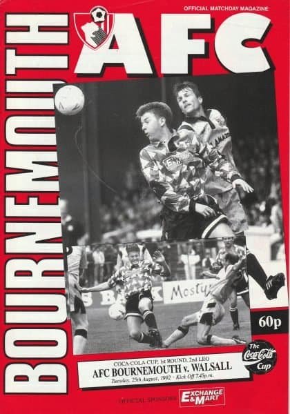 AFC Bournemouth v Walsall 25-Aug-1992