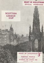 Heart of Midlothian v Partick Thistle  29-Aug-1964