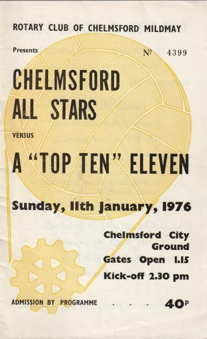 Chelmsford All Stars v A "Top Ten" Eleven   11-Jan-1976
