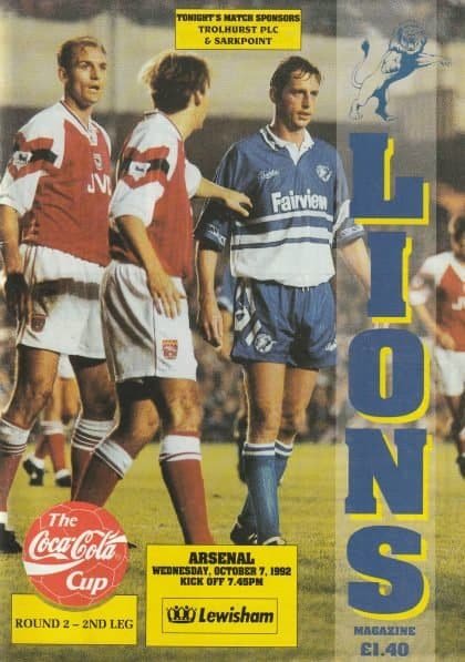 Millwall v Arsenal 07-Oct-1992