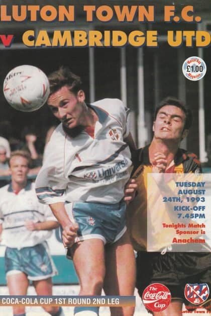 Luton Town v Cambridge United 24-Aug-1993