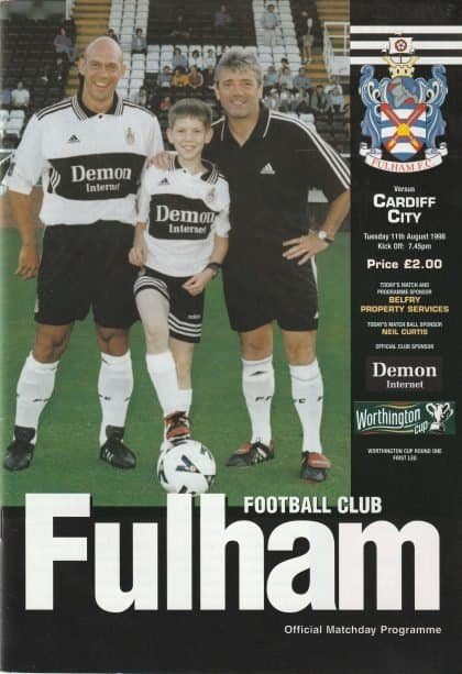Fulham v Cardiff City 11-Aug-1998