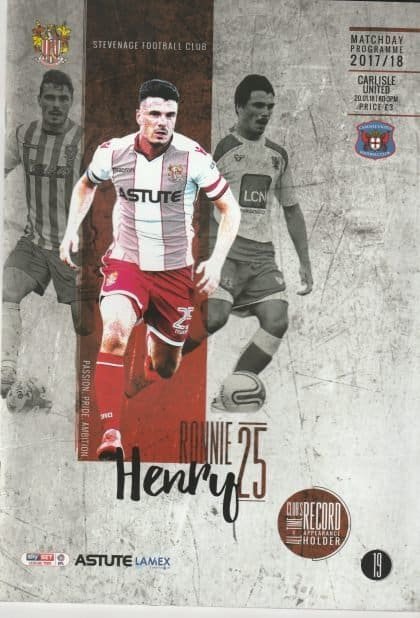 Stevenage v Carlisle United  20-Jan-2018