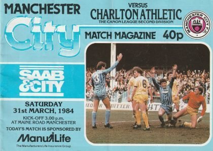 Manchester City v Charlton Athletic 31-Mar-1984