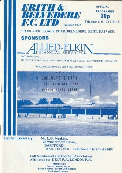 Erith & Belvedere v Chelmsford City 15-Apr-1989
