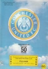 Colchester United v Fulham 25-Aug-1987