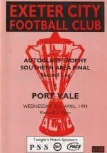 Exeter City v Port Vale 21-Apr-1993