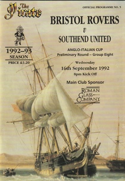 Bristol Rovers v Southend United  16-Sep-1992