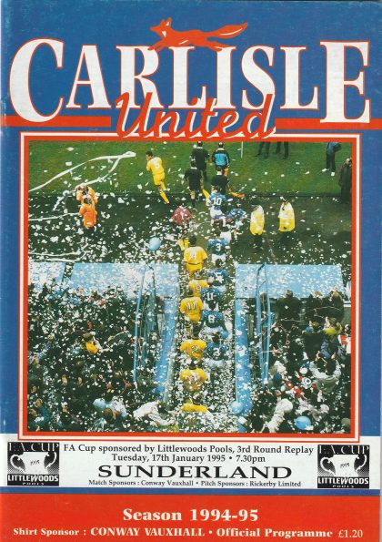 Carlisle United v Sunderland 17-Jan-1995