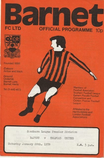 Barnet v Telford United 28-Jan-1978