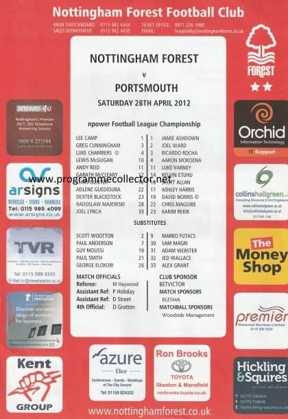 Nottingham Forest v Portsmouth 28-Apr-2012
