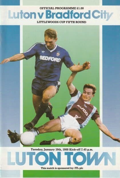 Luton Town v Bradford City  19-Jan-1988