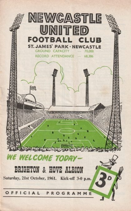 Newcastle United v Brighton & Hove Albion 21-Oct-1961