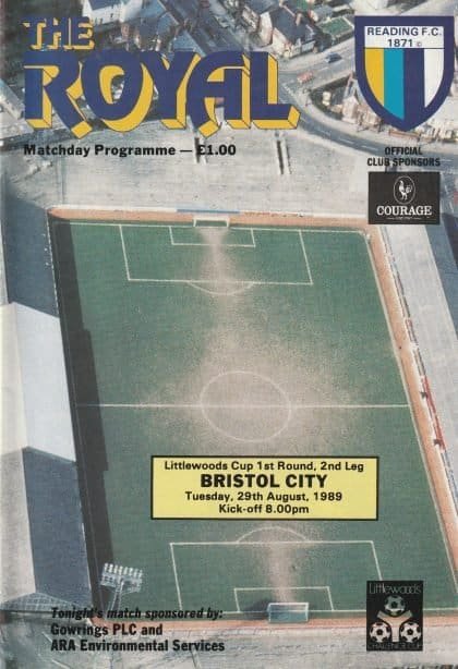 Reading v Bristol City 29-Aug-1989