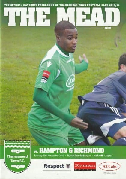 Thamesmead Town v Hampton & Richmond Borough  26-Nov-2013
