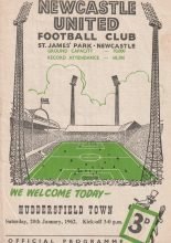Newcastle United v Huddersfield Town  20-Jan-1962