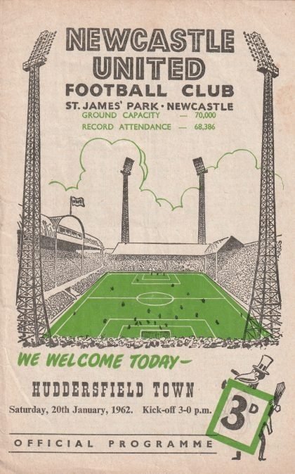 Newcastle United v Huddersfield Town  20-Jan-1962