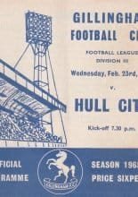 Gillingham v Hull City 23-Feb-1966