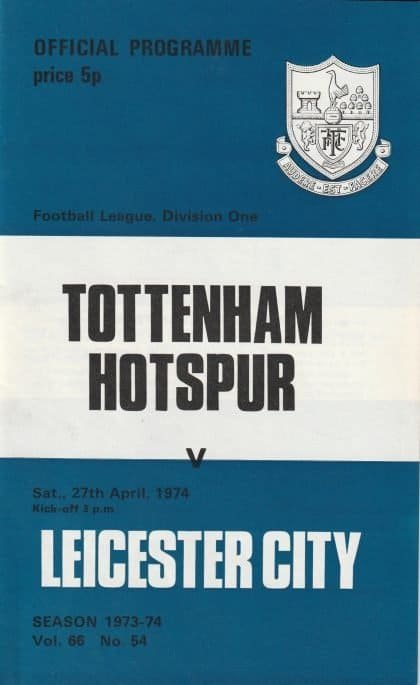 Tottenham Hotspur v Leicester City 27-Apr-1974
