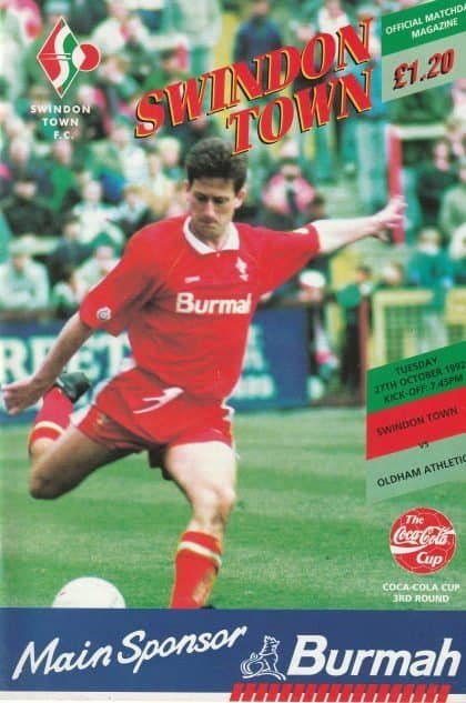 Swindon Town v Oldham Athletic 27-Oct-1992