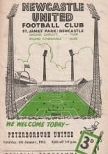 Newcastle United v Peterborough United 06-Jan-1962