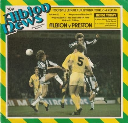 West Bromwich Albion v Preston North End  12-Nov-1980