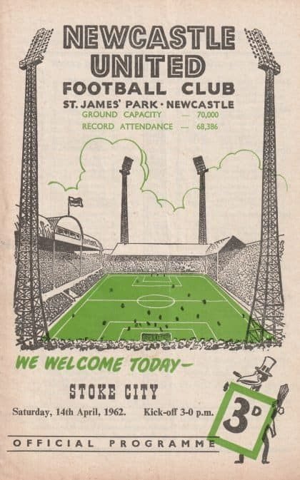 Newcastle United v Stoke City 14-Apr-1962