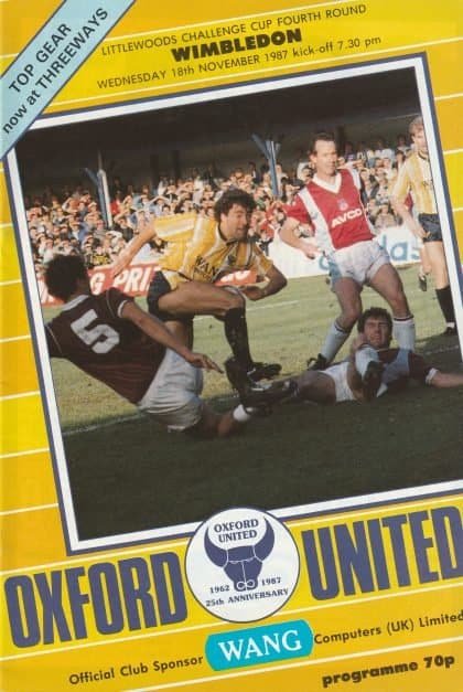 Oxford United v Wimbledon  18-Nov-1987