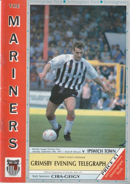 Grimsby Town v Ipswich Town 28-Sep-1991