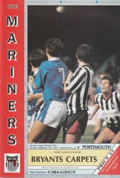 Grimsby Town v Portsmouth 17-Sep-1991