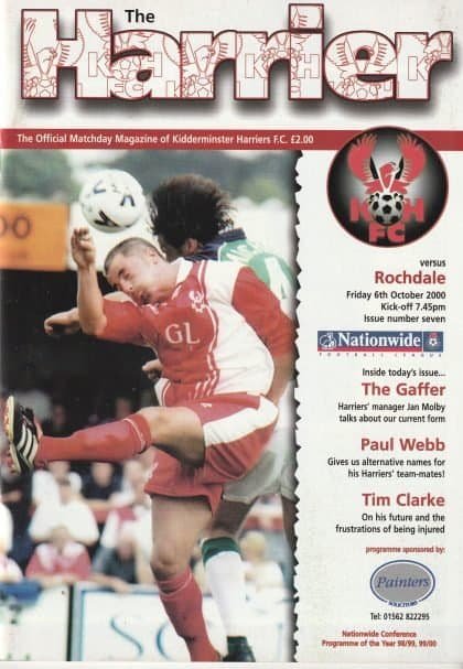 Kidderminster Harriers v Rochdale   06-Oct-2000