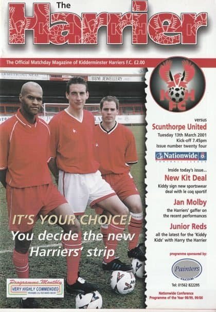 Kidderminster Harriers v Scunthorpe United   13-Mar-2001