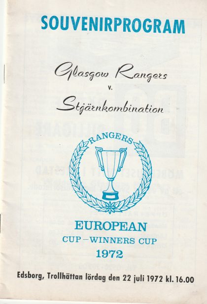 Stjarnkombination v Glasgow Rangers  22-Jul-1972